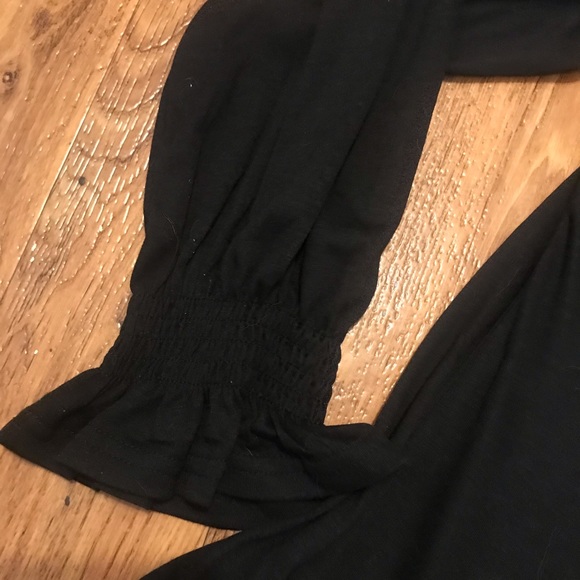 Black long sleeve pull over with tassel ties &lace - Picture 3 of 5